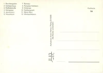 Berchtesgaden — vista panorâmica e locais — Anton Hafner, Piding — Verso