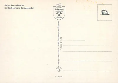Kaiser Franz-Rutsche — Solnianka Berchtesgaden — Wydawca Verlag Josef Lochner C 516 S — Rewers