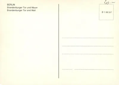 Berlin — Brandenburger Tor i Mauer — B1/M9F — Rewers