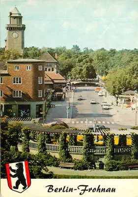 Berlim-Frohnau — vista de Zeltlinger Platz com torre e rua — editor Kunst und Bild, n° C 2811