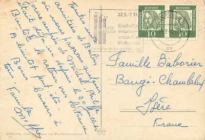 Berlin, Café Kranzler am Kurfürstendamm — scène nocturne avec néons et circulation — éditeur Krüger 921/22 — Verso
