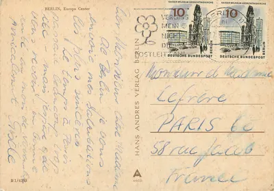 Berlin, Europa Center — Hotel Madame — wydawca Hans Andres Verlag, nr B1/4283 — Rewers