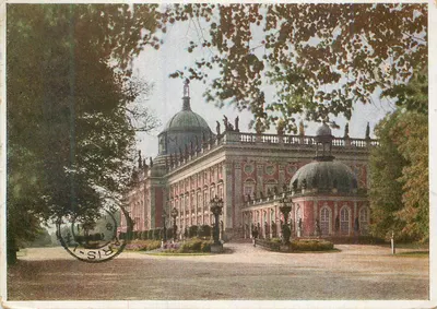 Potsdam-Sanssouci — Vista do novo palácio do nordeste — Deutscher Kunstverlag, Berlin, F 35