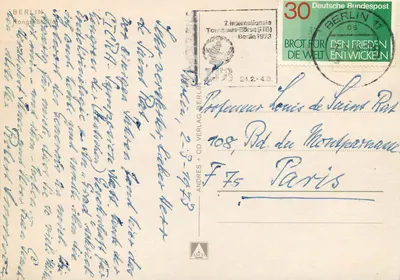 Berlim — 7ª Internacional da Turismo-Börse (ITB) 1973 — Andres + Co Verlag — Verso