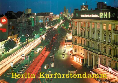 Berlim — Kurfürstendamm — vista noturna — Kunstverlag Deutsch