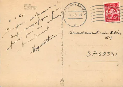 Berlim - Halle do Congresso — editor Andres Verlag, n° 7960 — Verso
