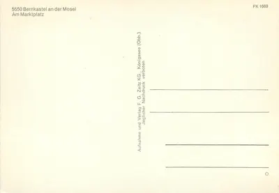 Bernkastel an der Mosel — No Mercado — F. G. Zeitl KG, Königsee — Verso