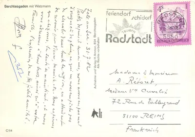 Berchtesgaden com o Watzmann — editor Armon Foto, série C114 — Verso