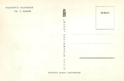 Pojezierze Mazurskie — fot. S. Rajecki — editor Biuro Wydawnicze "Ruch" — Verso