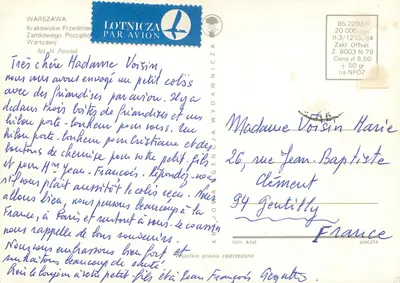 Widok ulicy Krakowskie Przedmieście w Warszawie — wydawca Krakowia Wydawnicza, nr Z.6003 — Rewers