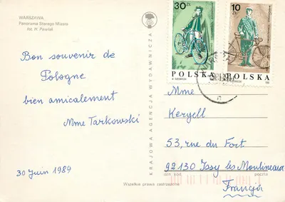 Warszawa — Panorama Starego Miasta — WARSZAWSKIE TOWARZYSTWO CYKLISTYCZNE — Verso
