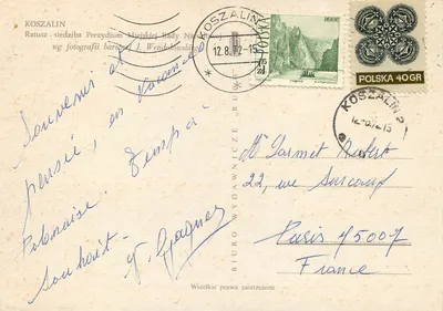 Ratusz - siłdźć Prezydium Mięskiej Rady Narodowej — Koszalin — Łźłdźć J. Wendelowskiego — Verso