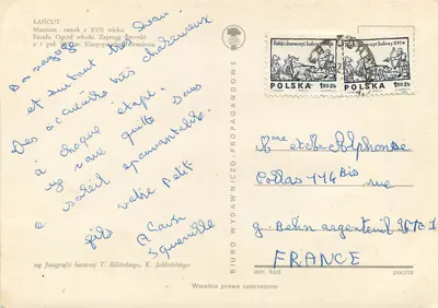 Łańcut — zamek XVII wieku, ogród i oranżeria — wydawca BIURO WYDAWNICZO-PROPAGANDOWE — Rewers