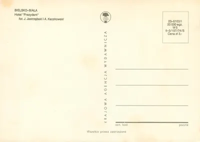 Hotel Prezydent — Bielsko-Biała — Narodowa Agencja Wydawnicza — Rewers
