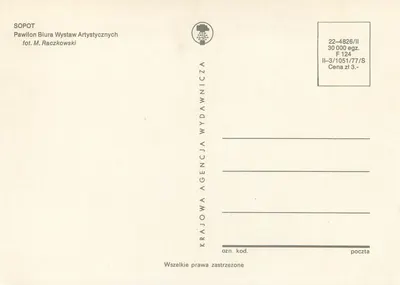 Sopot — Pavilhão do Bureau das Exposições Artísticas — Agência Nacional de Edição — Verso