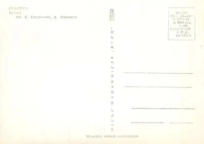 Ratusz w Olsztynie — wydawca HIRCH, n°29-367 — Rewers
