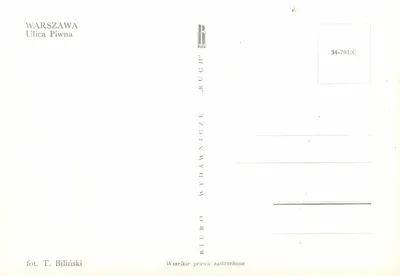 Warszawa — Ul. Piwna — wydawca RUCH — Rewers