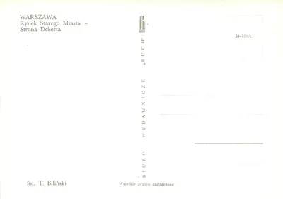 Warszawa - Rynek Starego Miasta — Strona Dekerta — fot. T. Biliński — Rewers
