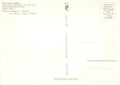 Kufel do Círculo dos Sapateiros — Toruń, 1753 — Editor Biuro Wydawnicze 'Ruch' — Verso