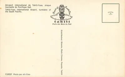 Międzynarodowy Port Lotniczy Tahiti-Faa'a — Tahiti, Perła Morza Południowego — Fotografia afo Giau, seria C18337 — Rewers