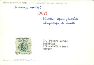 San Juan — Wejście do portu — Peryplec Nowego Świata VIII — Laboratoires LA BIOMARINE, Dieppe, Francja — Rewers
