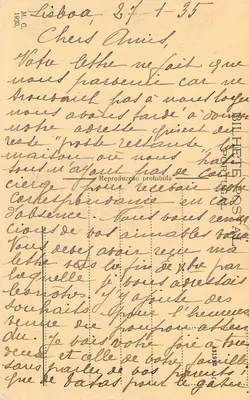 Praia do Estoril — widok plaży z namiotami i zatoką Cascaes — wydawca nieczytelny, n° 431 — Rewers