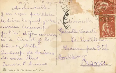 Embarcações a vela no mar — Corrèze — Édit. Brunnei & Cie, Série N. 79 — Verso