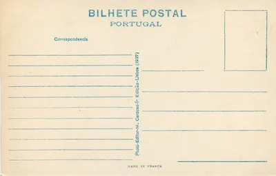 Front budynku Muzeum Etnologicznego, w Jeronymos — Lizbona, Portugalia — Wydanie 1927, nr 85 — Rewers