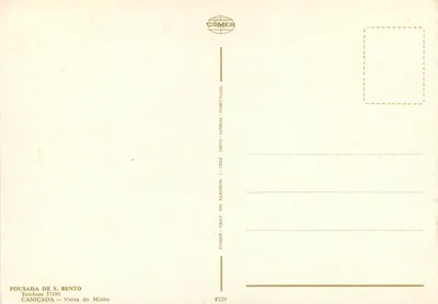 Pousada de S. Bento — Caniçada — Vista panorâmica com piscina e montanhas — COMER — Verso