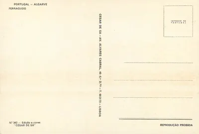 Ferragudo — Algarve — César de Sá, n° 343 — Verso