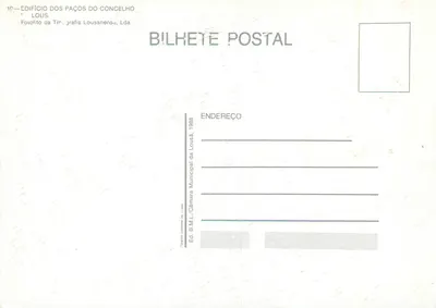 Budynek Paços do Concelho — Loulé — Tiragrafia Lousanensu, Lda. — nr 10 — Rewers