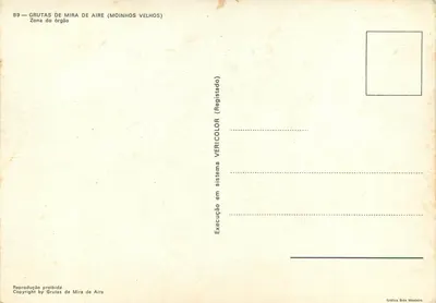 Grutas de Mira de Aire — Moinhos Velhos — Gráfica Brás Monteiro — Verso
