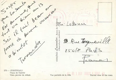 Viana do Castelo — vista parcial da cidade — Edições Lusocolor, n°273 — Verso