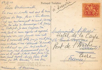 Monumento a Cristo Rei — Almada — Portugal Turístico 755/30 — Verso