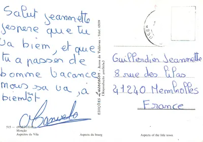 Monção — aspectos da cidade — Éditions Arcos de Valdevez, n° 515 — Verso
