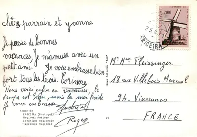 Ericeira — Cerâmica regional — editor Sobreiro, n°20 — Verso