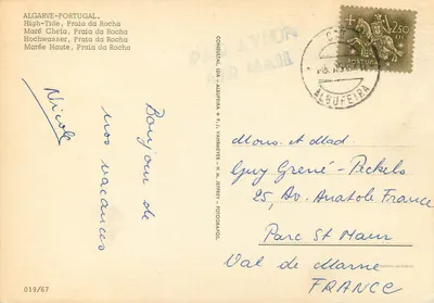 Praia da Rocha — Algarve, Portugalia — Impresso da Sudcia, nr 019/67 — Rewers