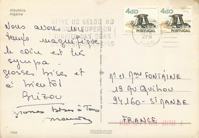 Fruitmarkt — Algarve — uitgever niet geïdentificeerd, serie-nummer 1039 — Achterkant