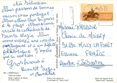 Viana do Castelo — Cathedral of Santa Luzia, hotel and views of Monte Santa Luzia — Publisher Lusacolor, no. 350 — Back