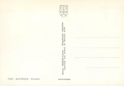 Alcobaça - Mosteiro — editor IRIS, n° de série F-257 — Verso