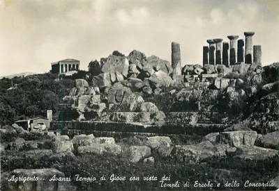 Agrigente - Avanzi Tempio di Giove con vista dei Templi di Ercole e della Concordia — Éditeur Di Leo Eduardo - Tabacchi - Agrigento
