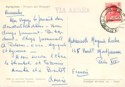 Agrigento - Templo dos Dioscuri — 76441 ed. cartolibr. Onorato - Agrigento — Verso