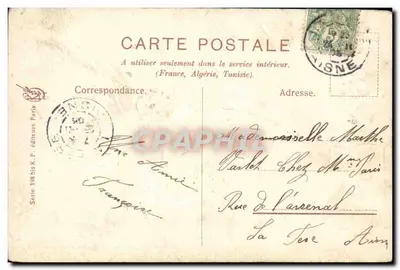 Mão segurando um buquê de flores — Boa e feliz festa — K. F. editores Paris, série 198 bis — Verso