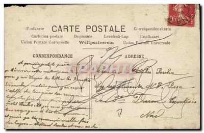 Humoristische Karte — Namen und Eigenschaften — M-F 1915 — Rückseite