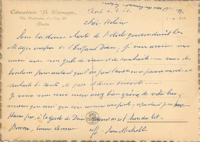 Korty Instytutu — widok przez łuk — Édizioni Marconini, Genua — Rewers