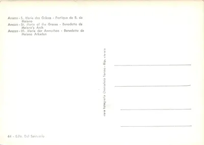 Arezzo - Santuário S. Maria delle Grazie - Portico di Benedetto da Maiano — Verso