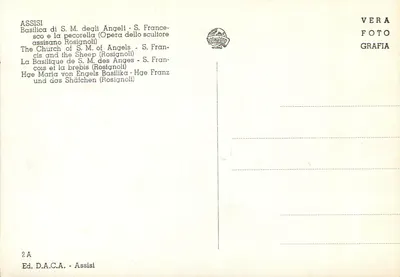 Assisi — Bazylika Świętego Mikołaja Aniołów — Święty Franciszek i owca (Rosignoli) — Rewers