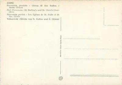 Assisi — częściowa panorama klasztorów San Rufino i Santa Chiara — wydawca DACA — Rewers