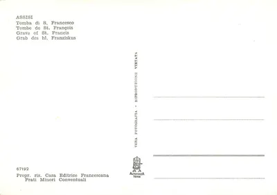 Grobowiec św. Franciszka — Assisi — Frati Minori Conventuali — Rewers