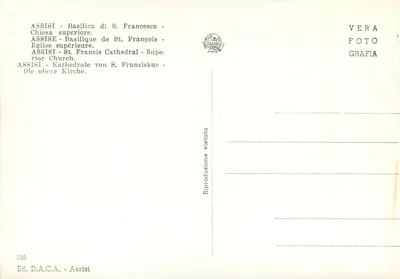 Assisi - Górska bazylika św. Franciszka — Wydawca D.A.C.A. - nr 155 — Rewers
